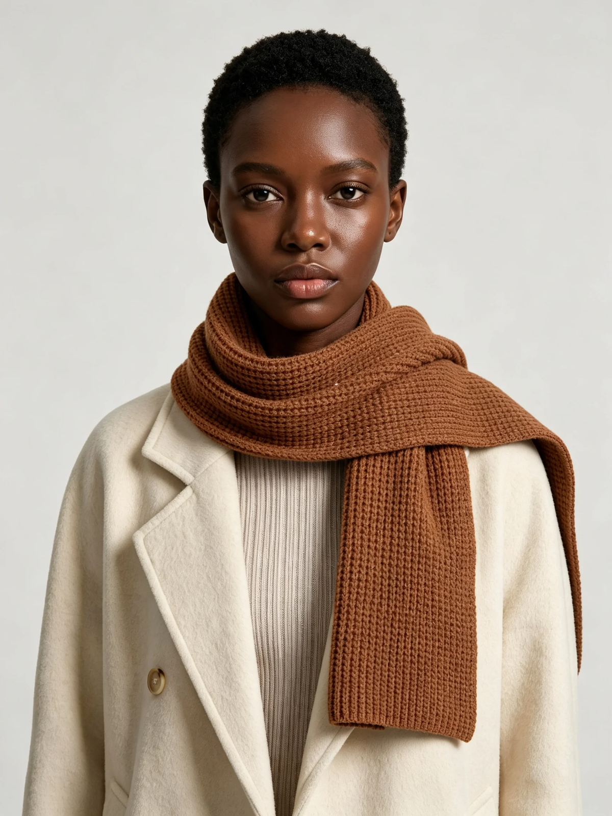 Long Rib-Knit Scarf