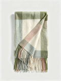 Wide Colour-Block Wool Scarf