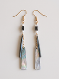 Black Butterfly Shell Drop Earrings — Iridescent Natural Shell