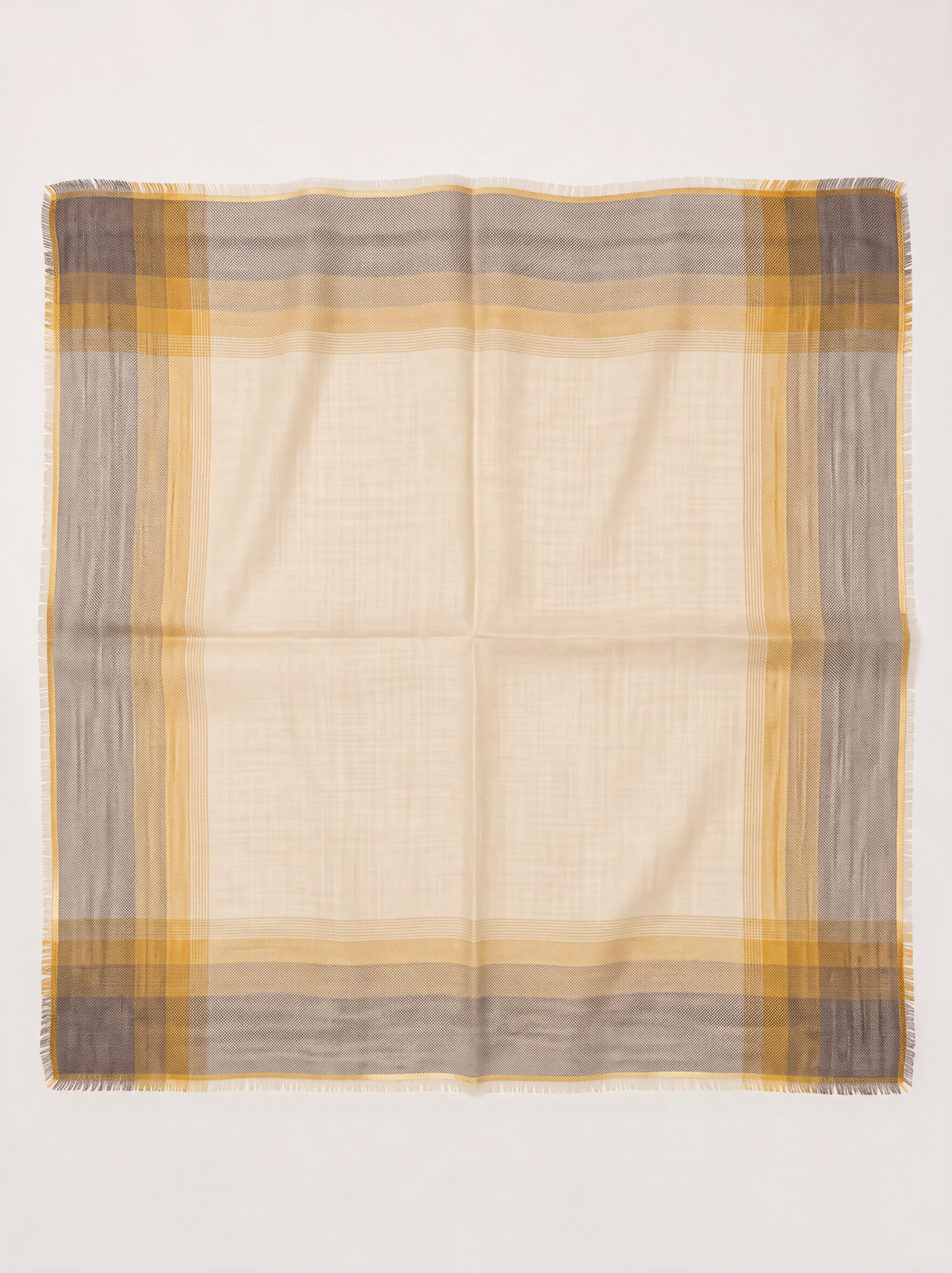 100% Cashmere Square Scarf | Yarn-Dyed Fine Check