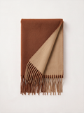 Double-Faced Solid Scarf | Cashmere-Feel Long Fringe Wrap
