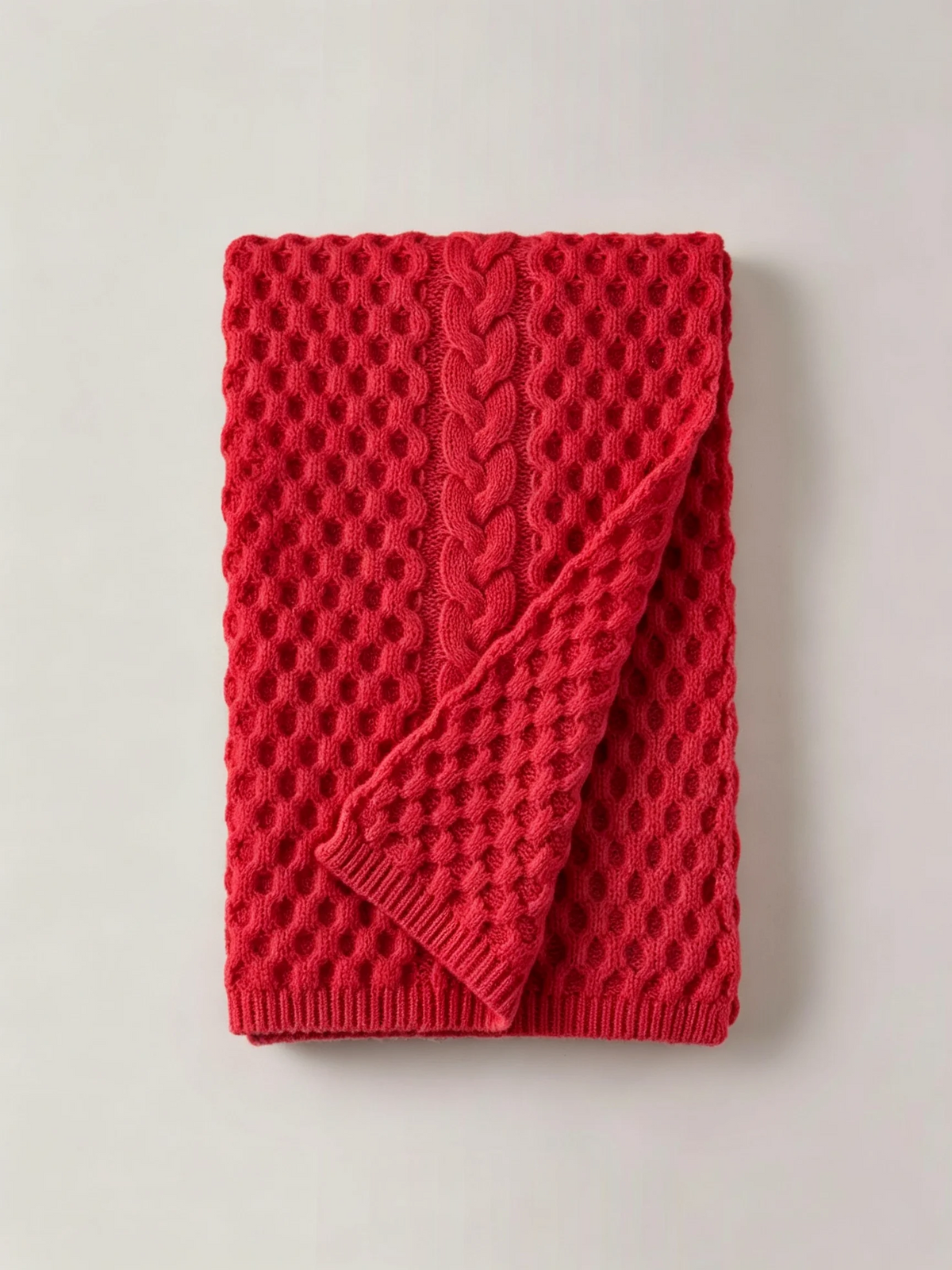 Textured Honeycomb Knit Scarf