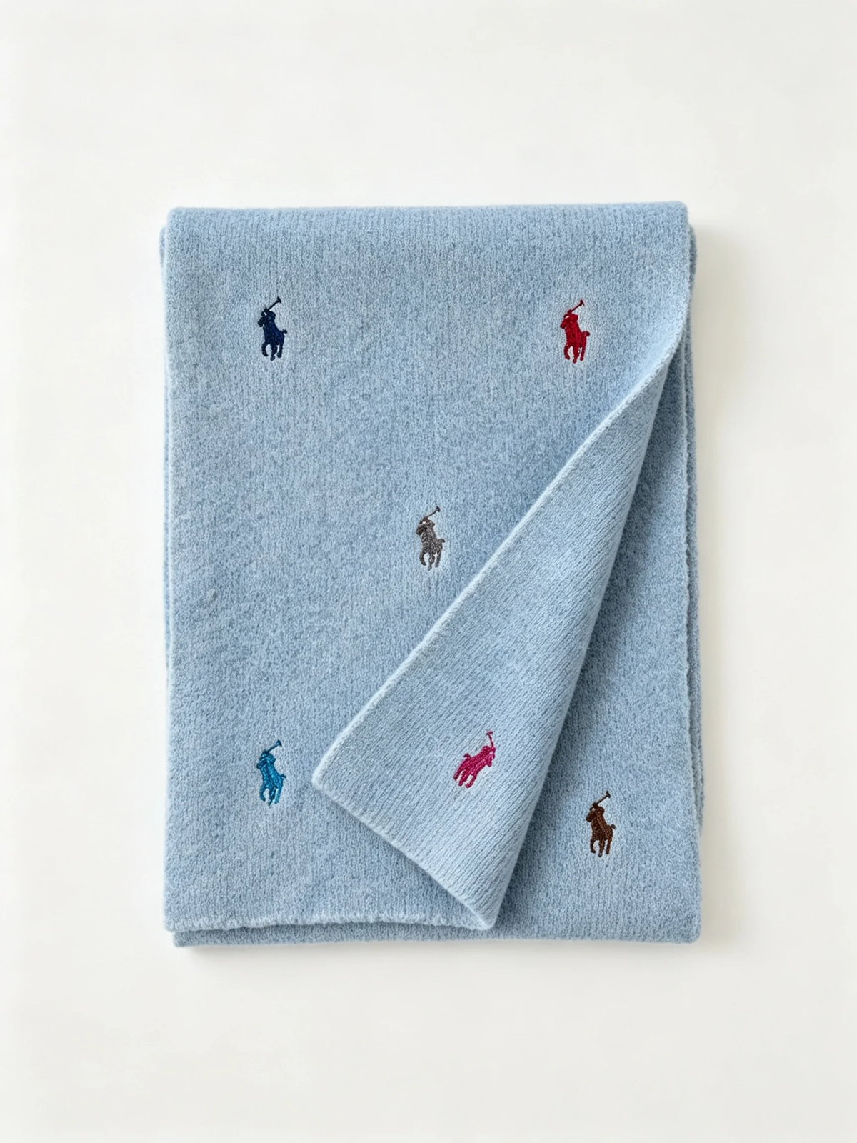 Embroidered Short Knit Scarf