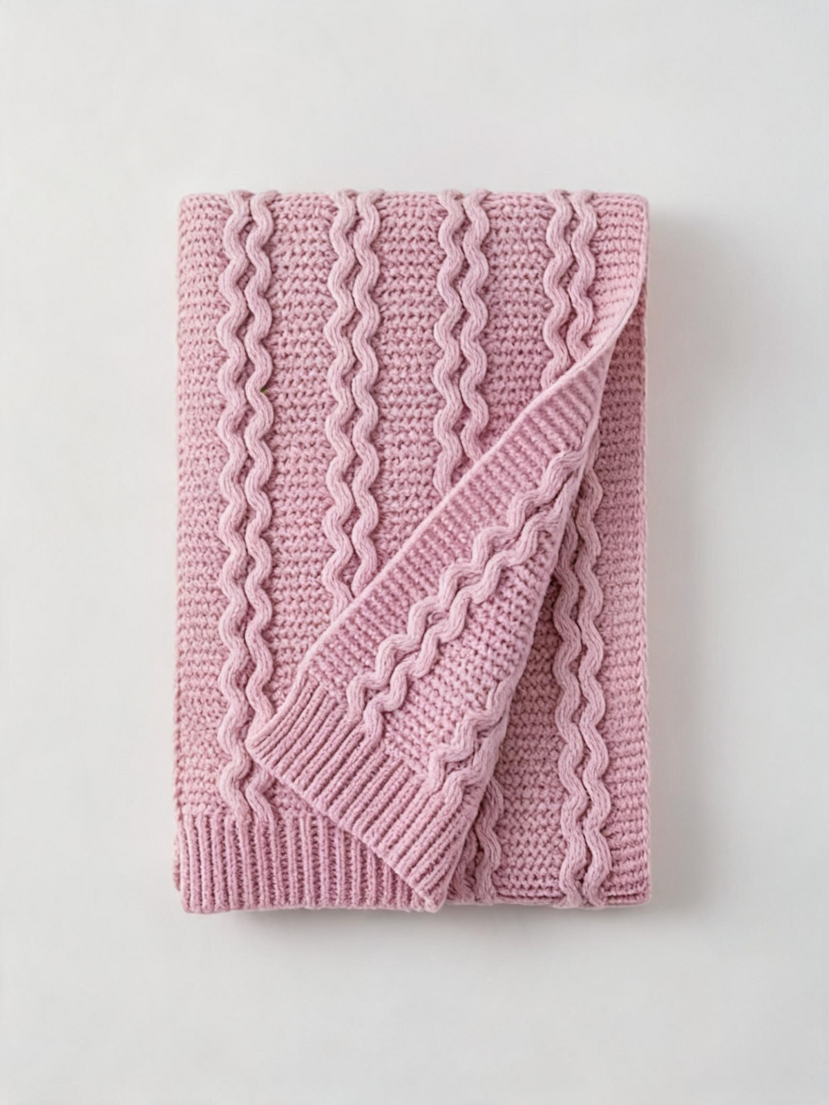 100% Wool Textured Knit Scarf