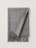 Soft Brushed Wool-Blend Fringe Scarf | Solid Winter Wrap