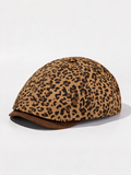 Leopard Print Newsboy Cap