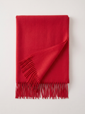 Wool-Blend Oversized Fringed Wrap — Brushed Winter Shawl