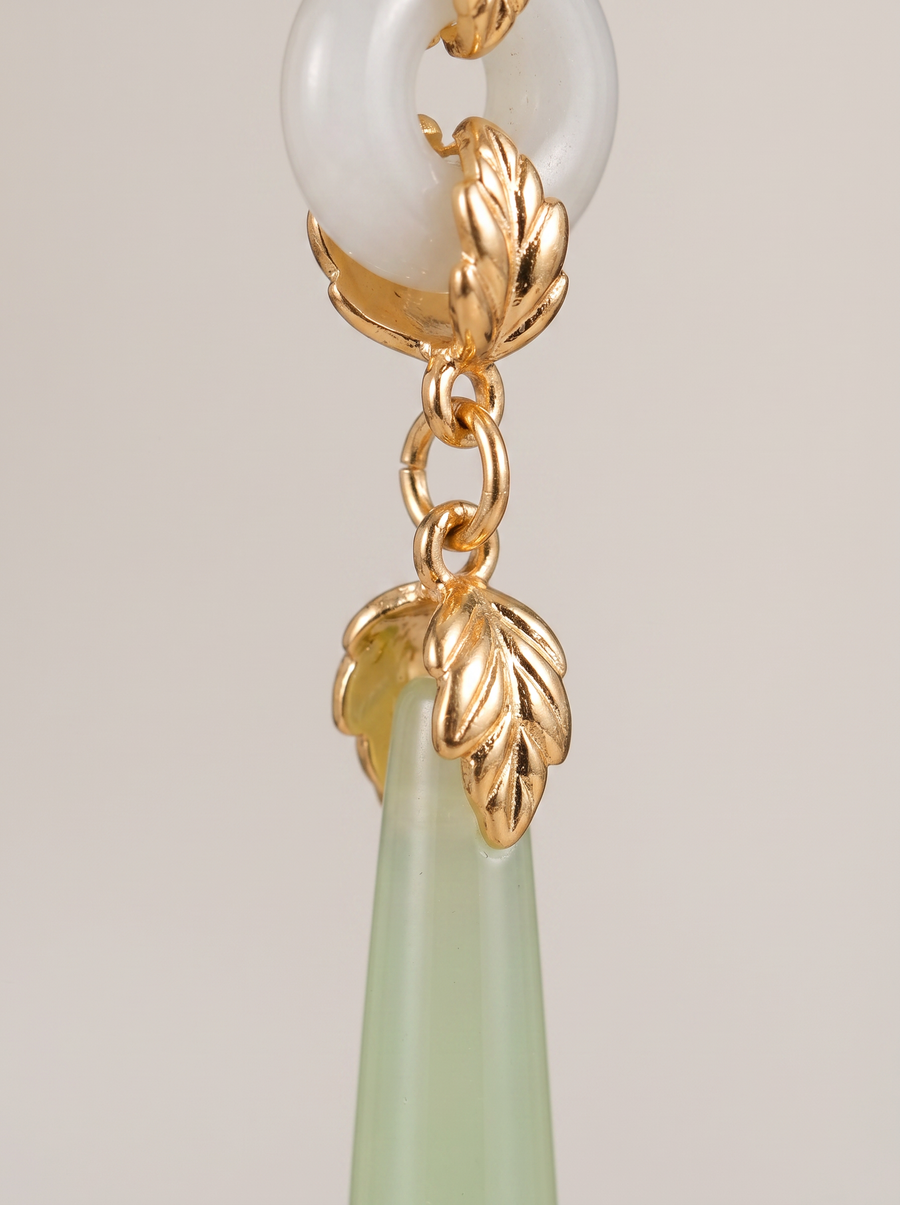 Green Agate & Jade Water-Drop Earrings
