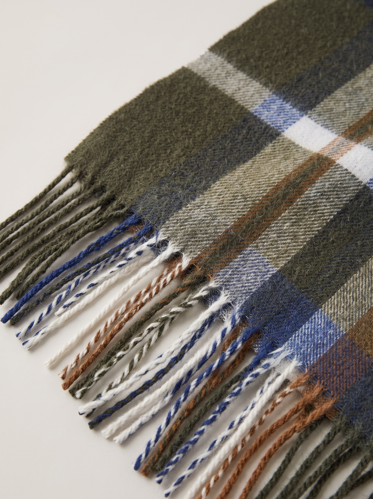 100% Wool Brushed Plaid Scarf