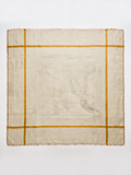 100% Cashmere Square Scarf | Crossed Stripe Print