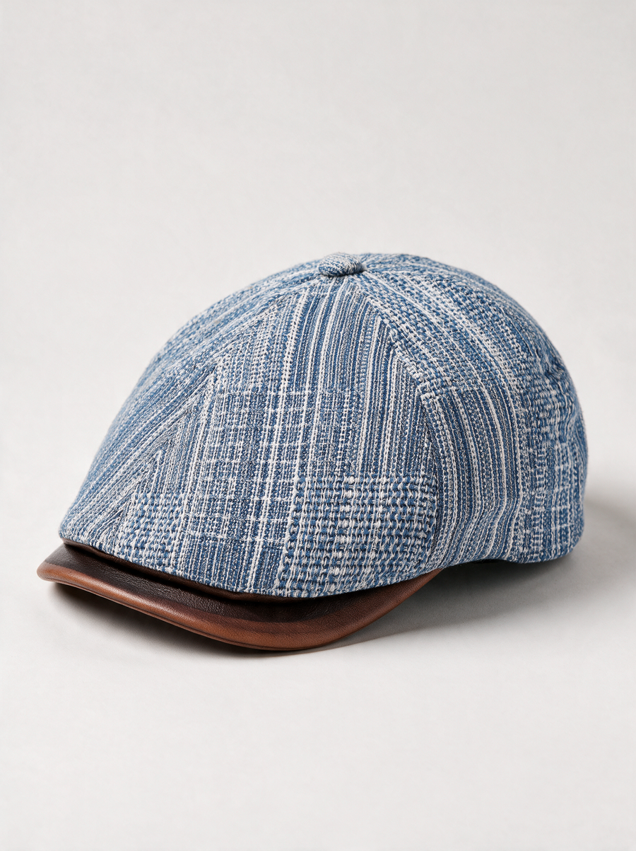 Tweed Stripe Newsboy Cap