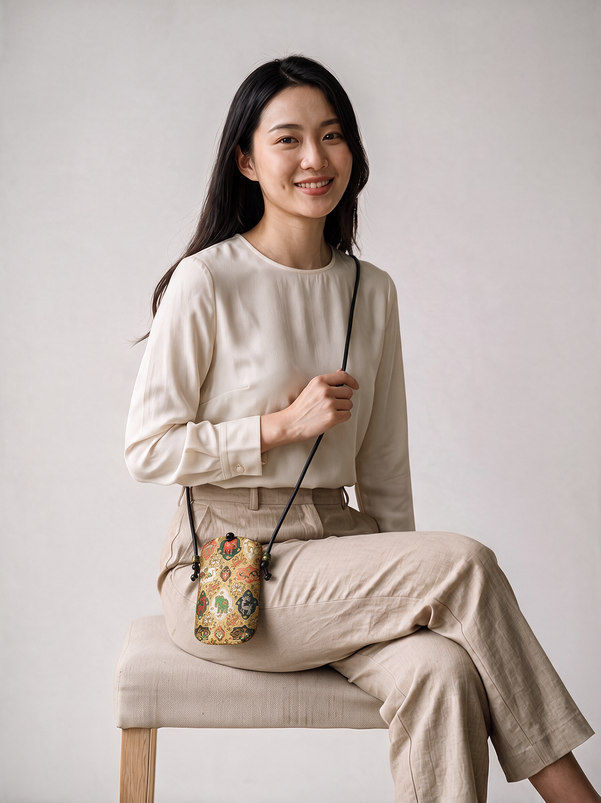 Tang Brocade Mini Crossbody Bag — Auspicious Beasts