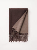 Double-Faced Solid Scarf | Cashmere-Feel Long Fringe Wrap