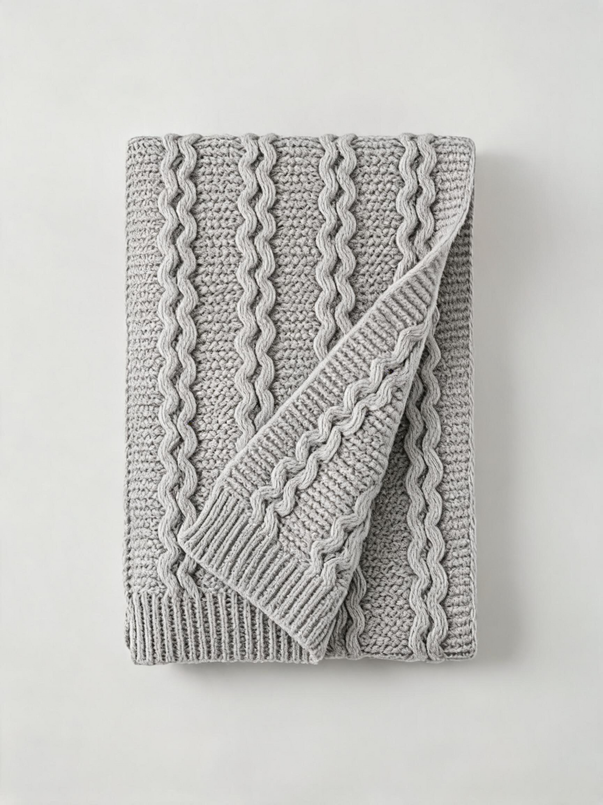 100% Wool Textured Knit Scarf