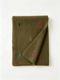 Embroidered Short Knit Scarf