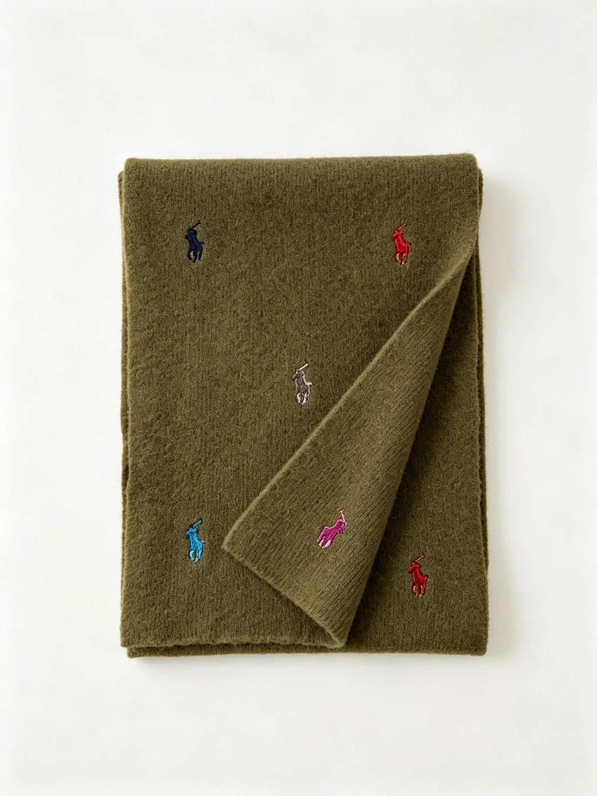 Embroidered Short Knit Scarf
