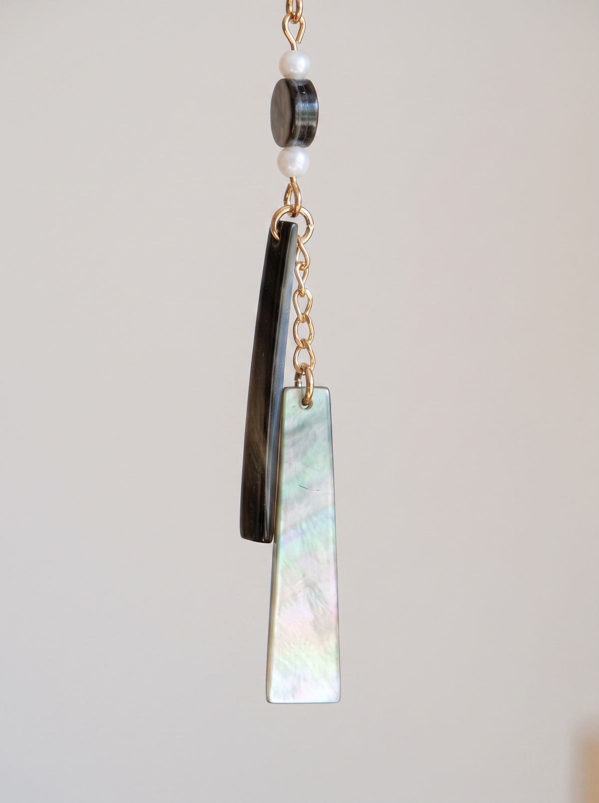 Black Butterfly Shell Drop Earrings — Iridescent Natural Shell
