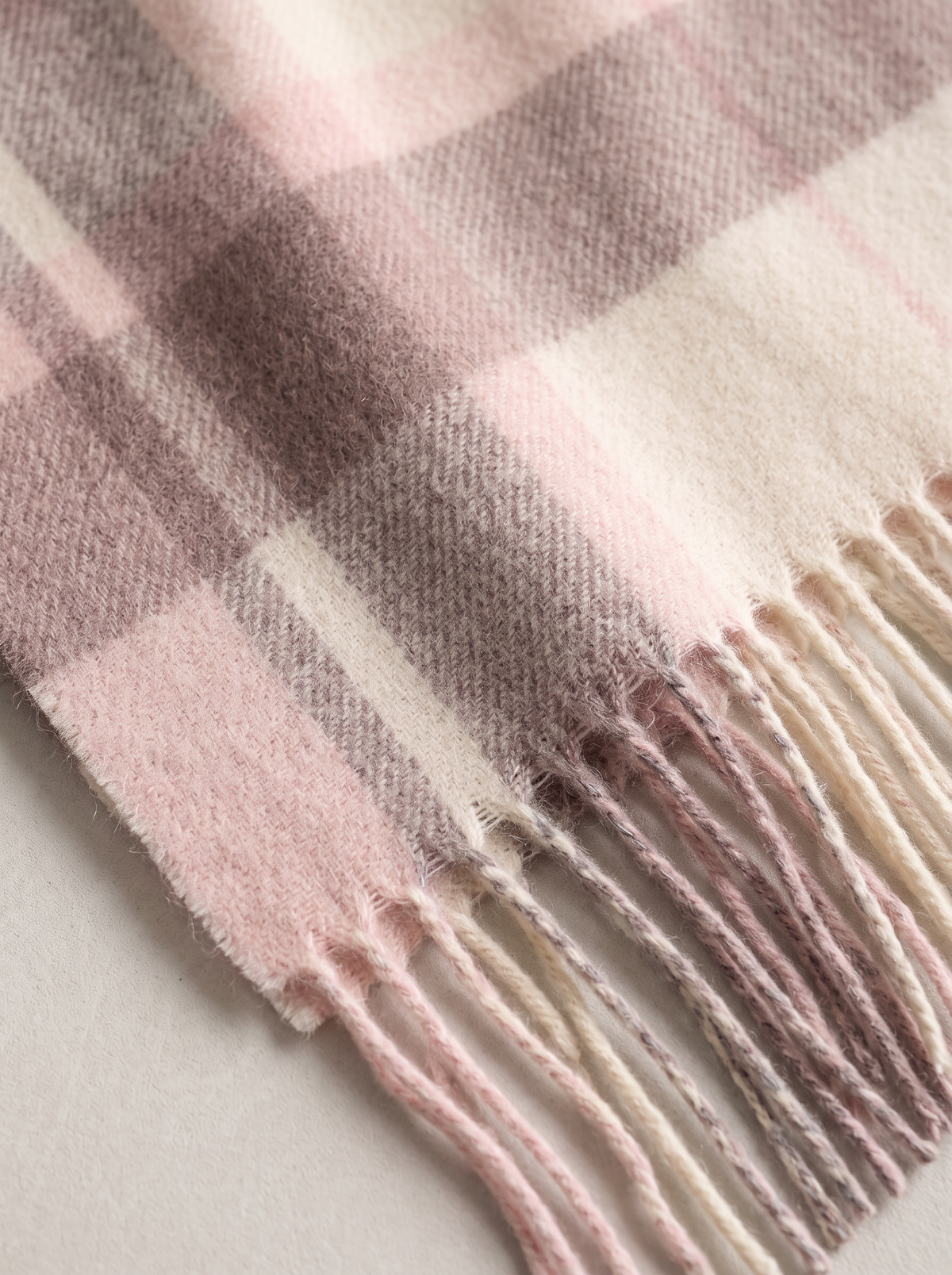 100% Wool Soft Check Scarf
