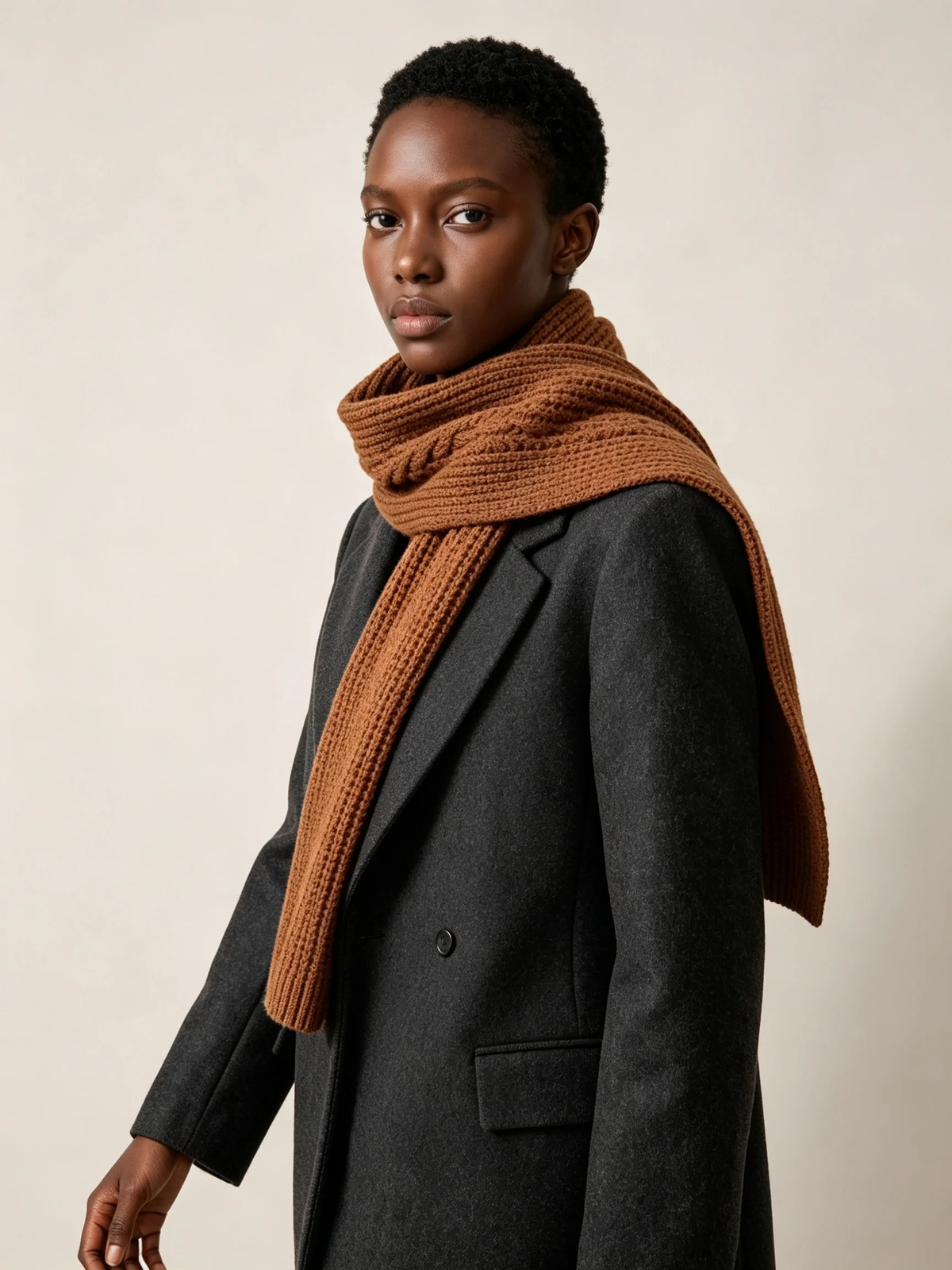 Long Rib-Knit Scarf