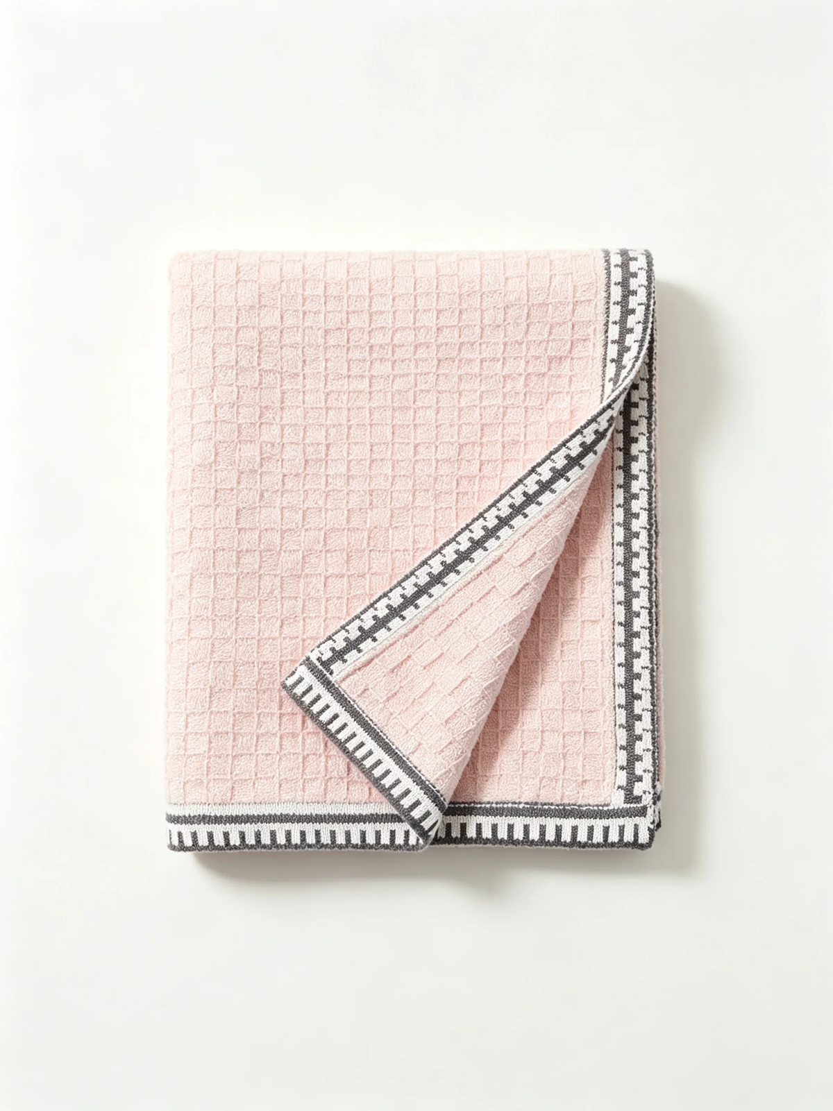 Geometric Border Knit Scarf