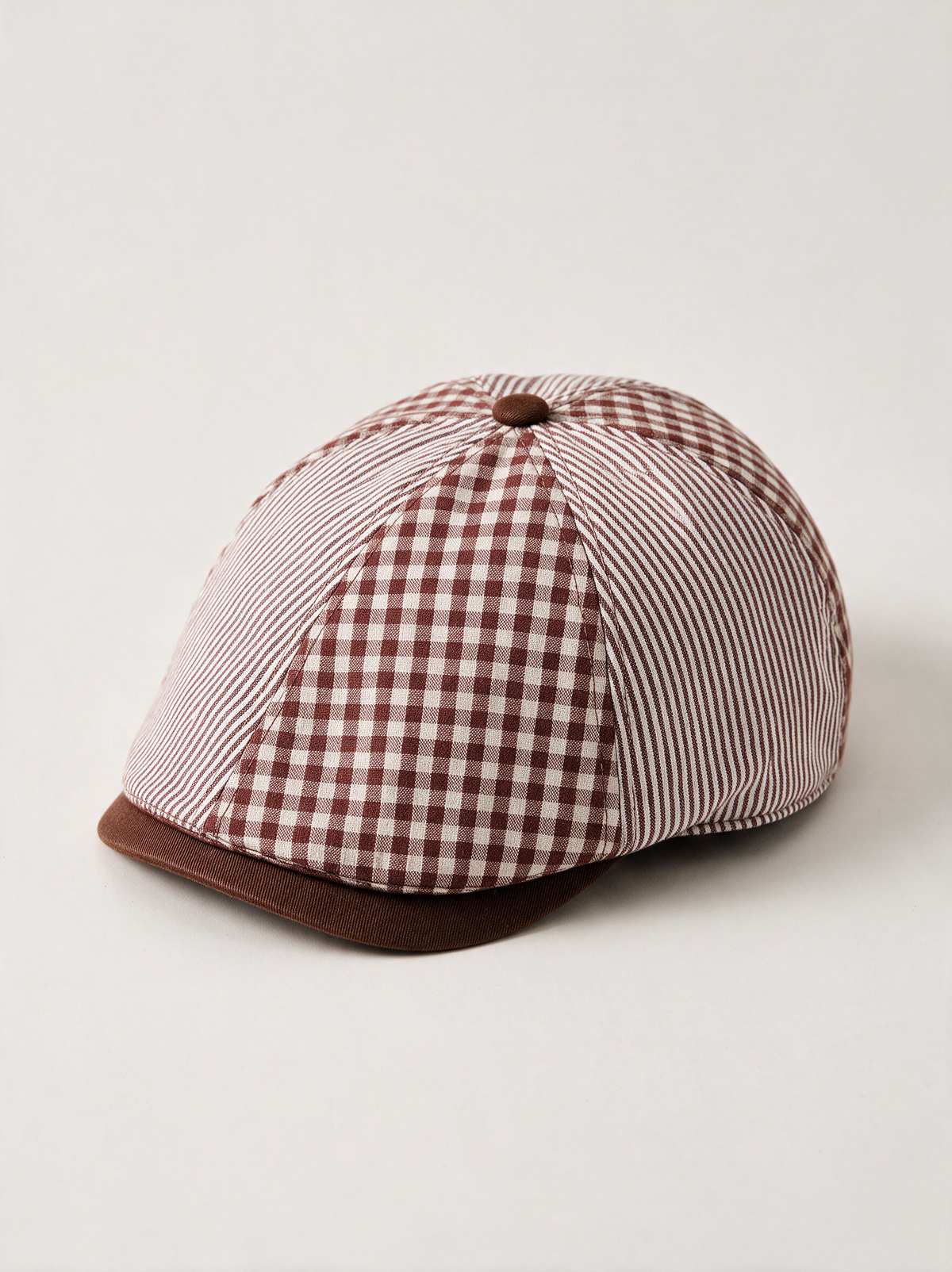 Plaid Patchwork Newsboy Cap