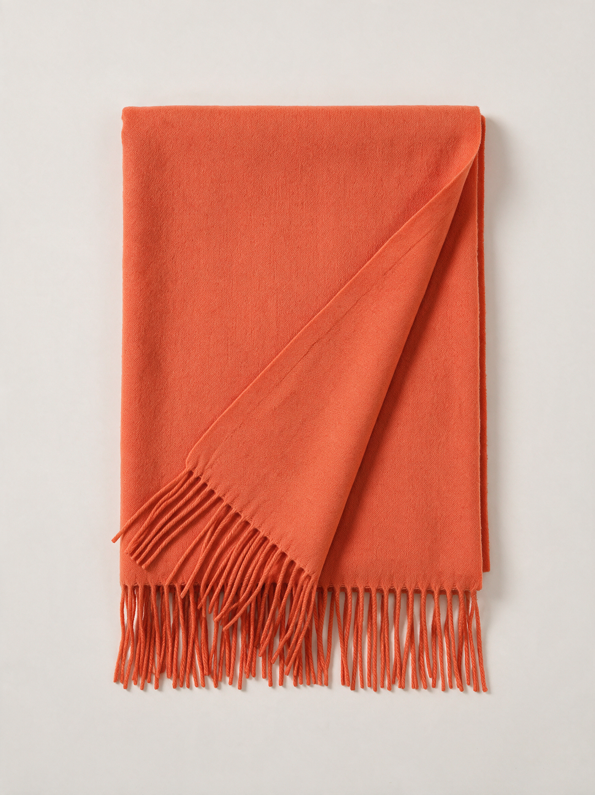 300g Cashmere-Feel Oversized Fringe Scarf | Solid Blanket Wrap