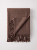 Wool-Blend Oversized Fringed Wrap — Brushed Winter Shawl