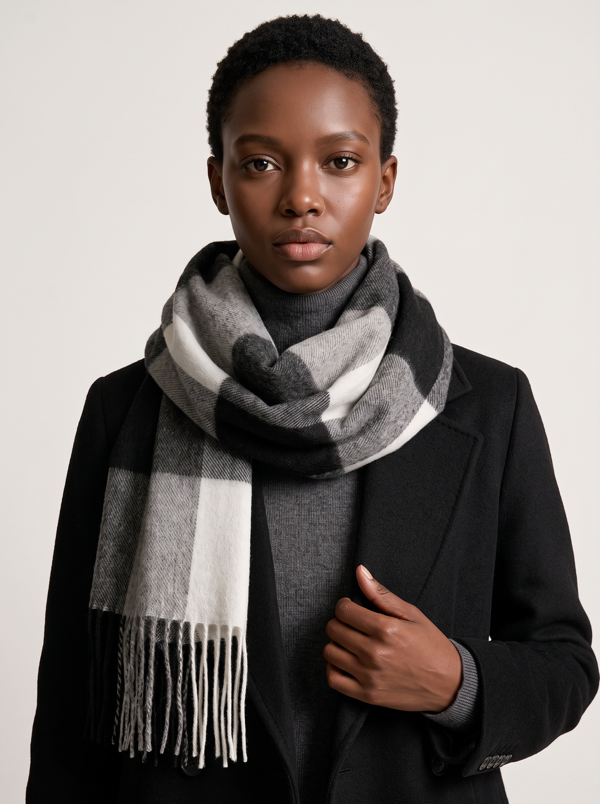 100% Wool Checkerboard Scarf