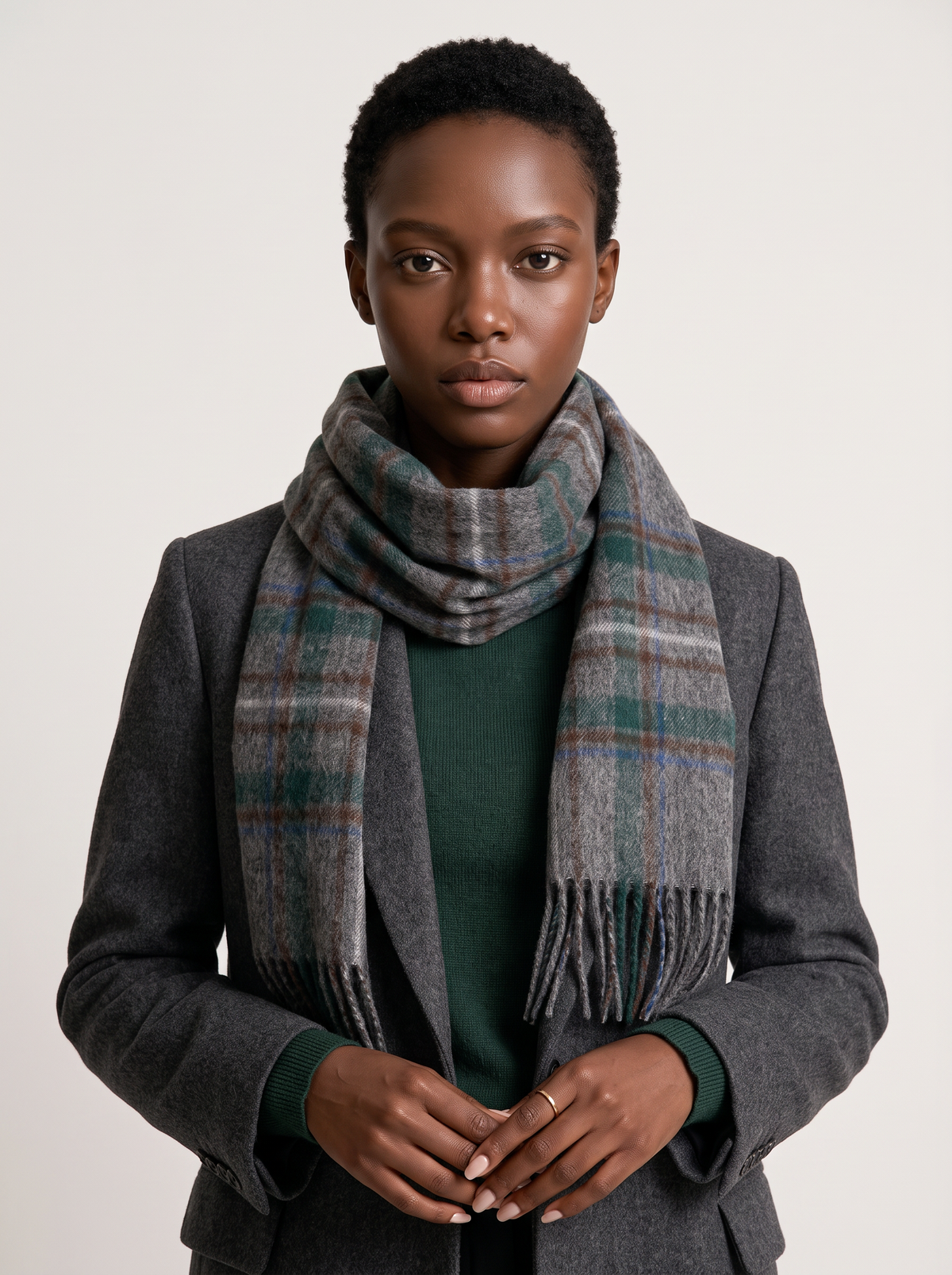100% Wool Shadow Plaid Scarf