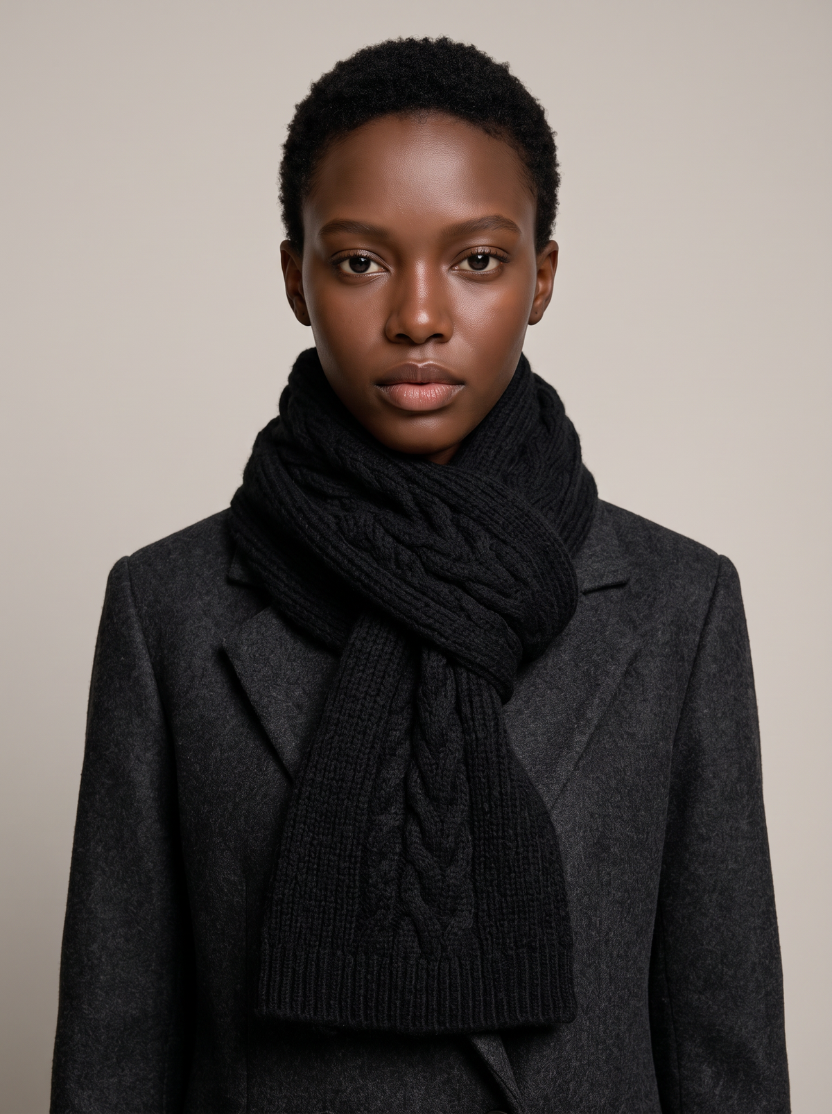 Brushed Rib Wool-Blend Scarf