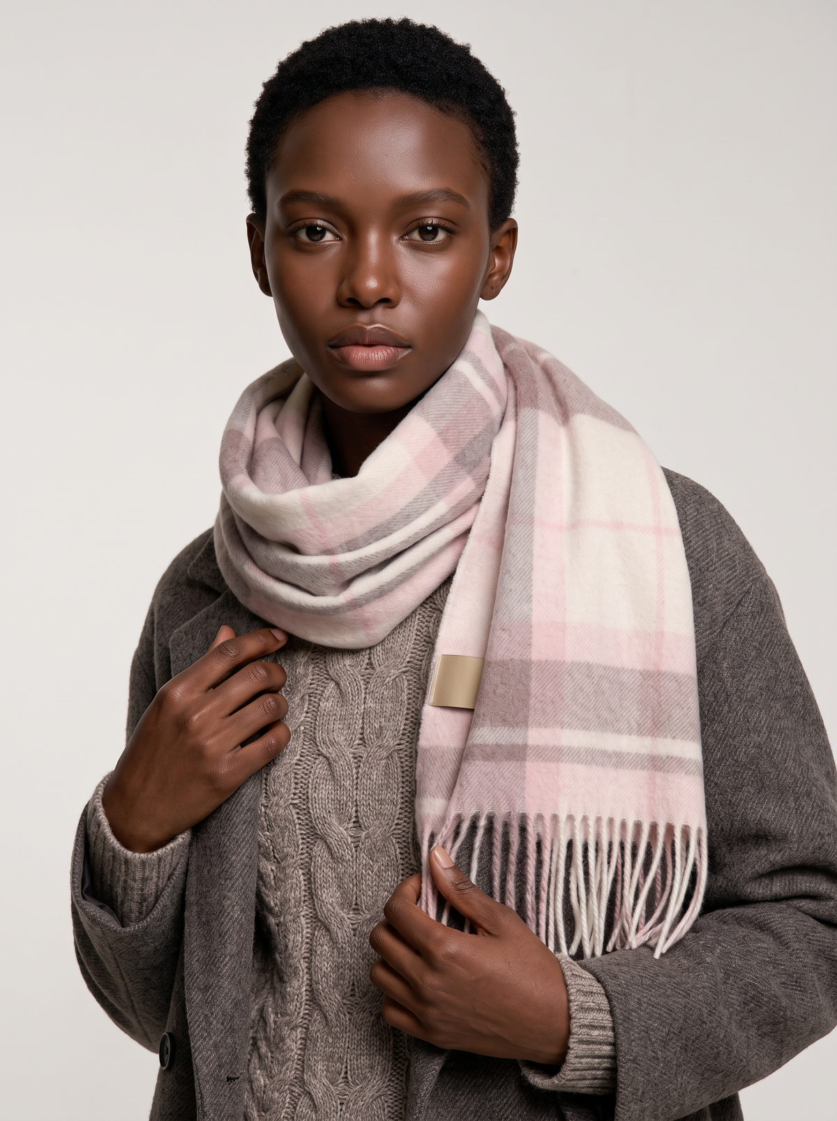 100% Wool Soft Check Scarf