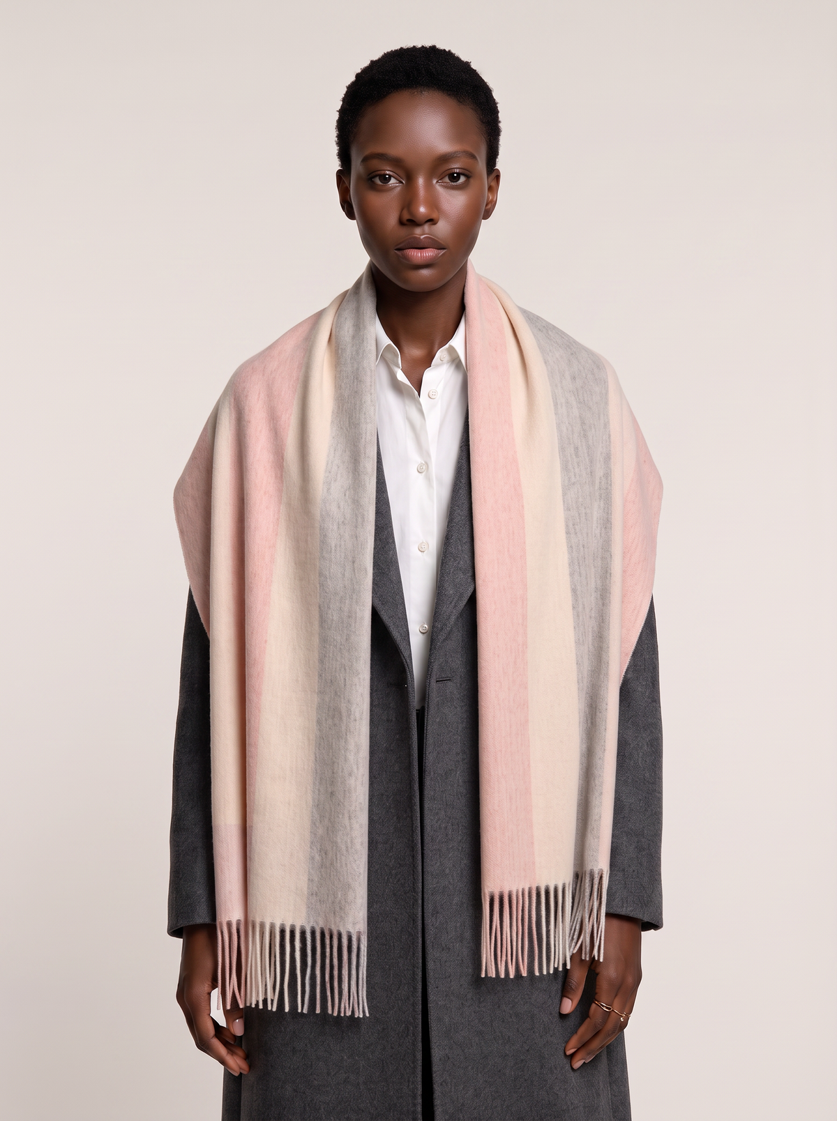 100% Wool Pastel Check Scarf