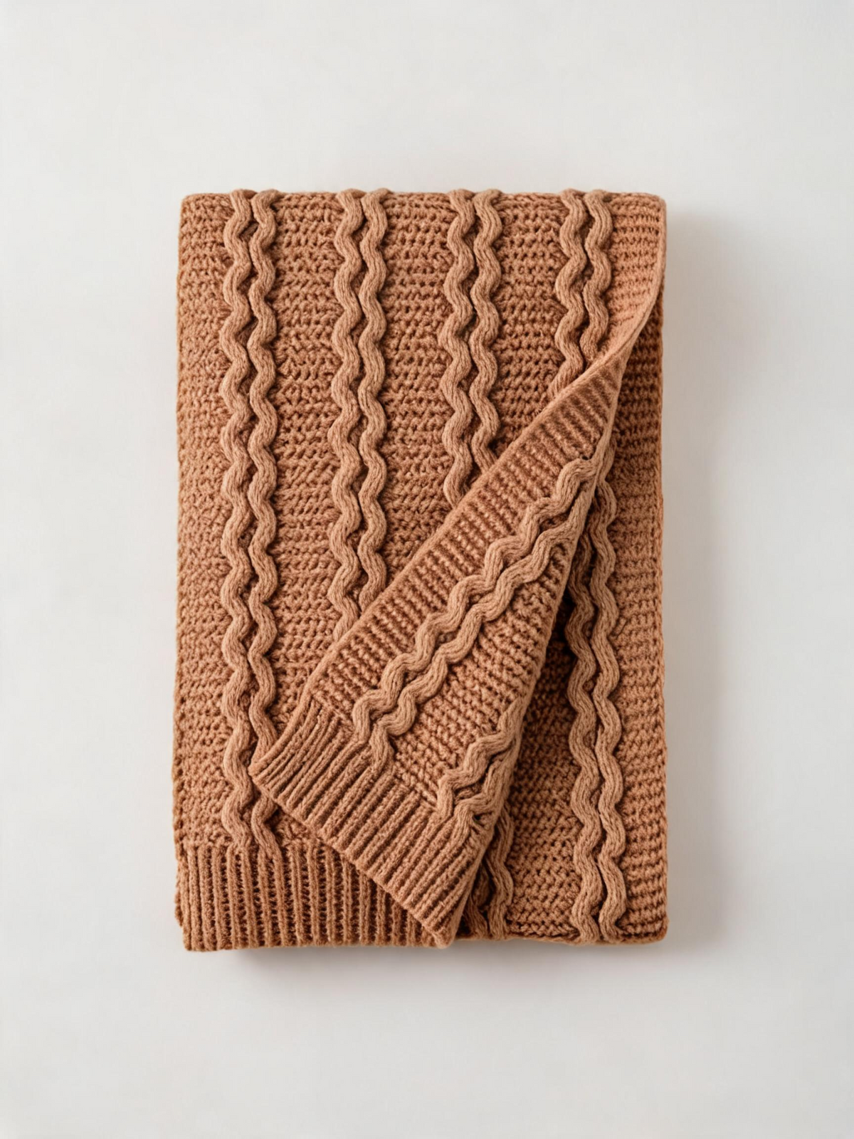 100% Wool Textured Knit Scarf