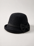Wool-Blend Bow Bucket Hat