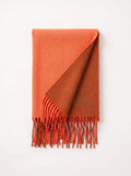 Double-Faced Solid Scarf | Cashmere-Feel Long Fringe Wrap