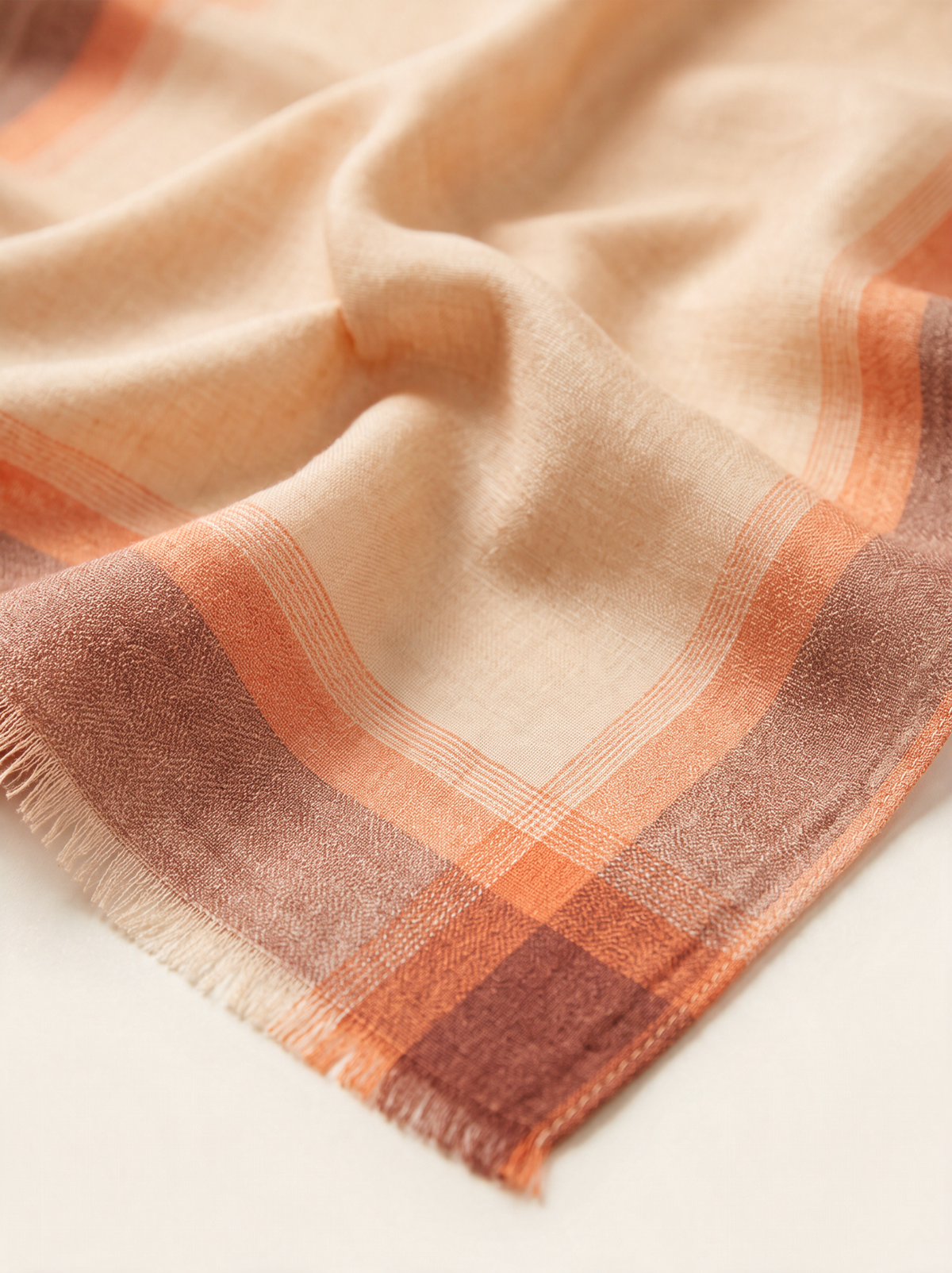 100% Cashmere Square Scarf | Yarn-Dyed Fine Check