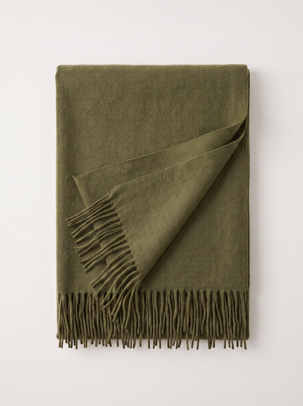 Wool-Blend Oversized Fringed Wrap — Brushed Winter Shawl