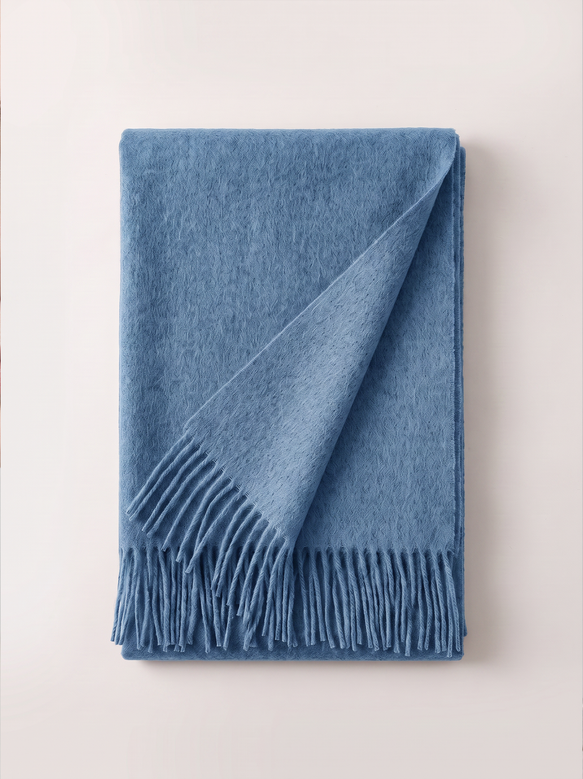 100% Australian Wool Fringed Scarf — Long Solid Wrap