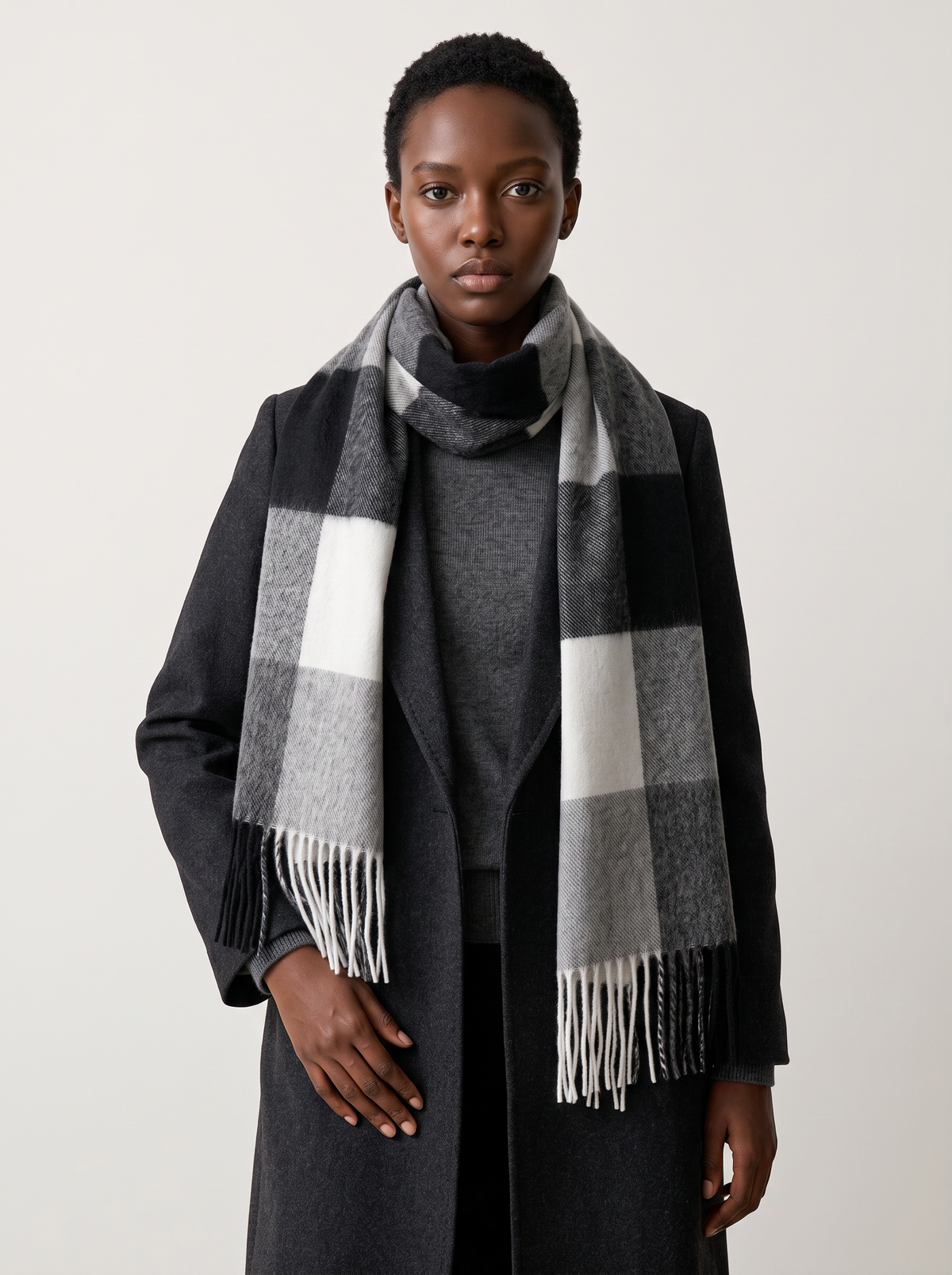 100% Wool Checkerboard Scarf