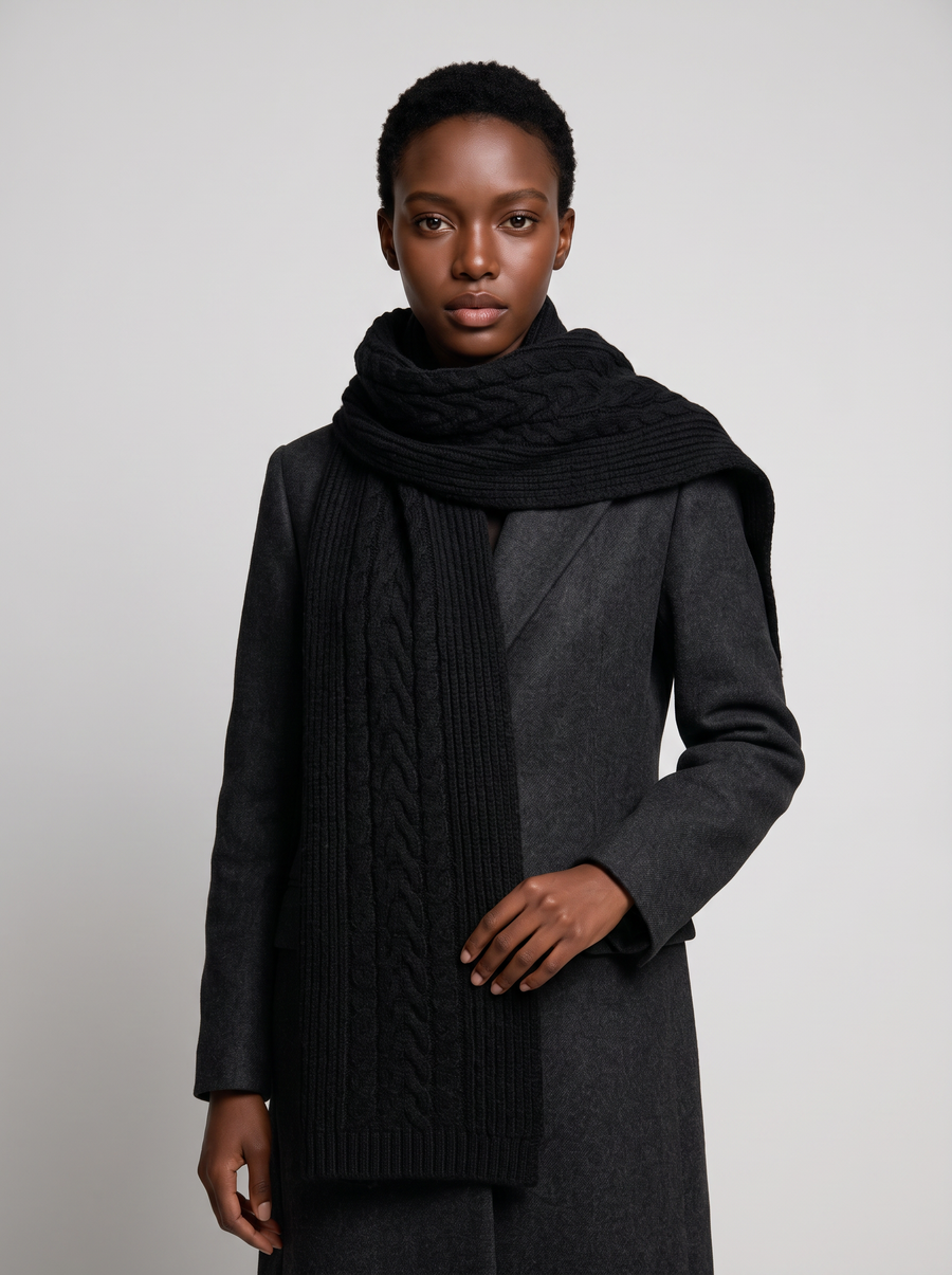 Brushed Rib Wool-Blend Scarf