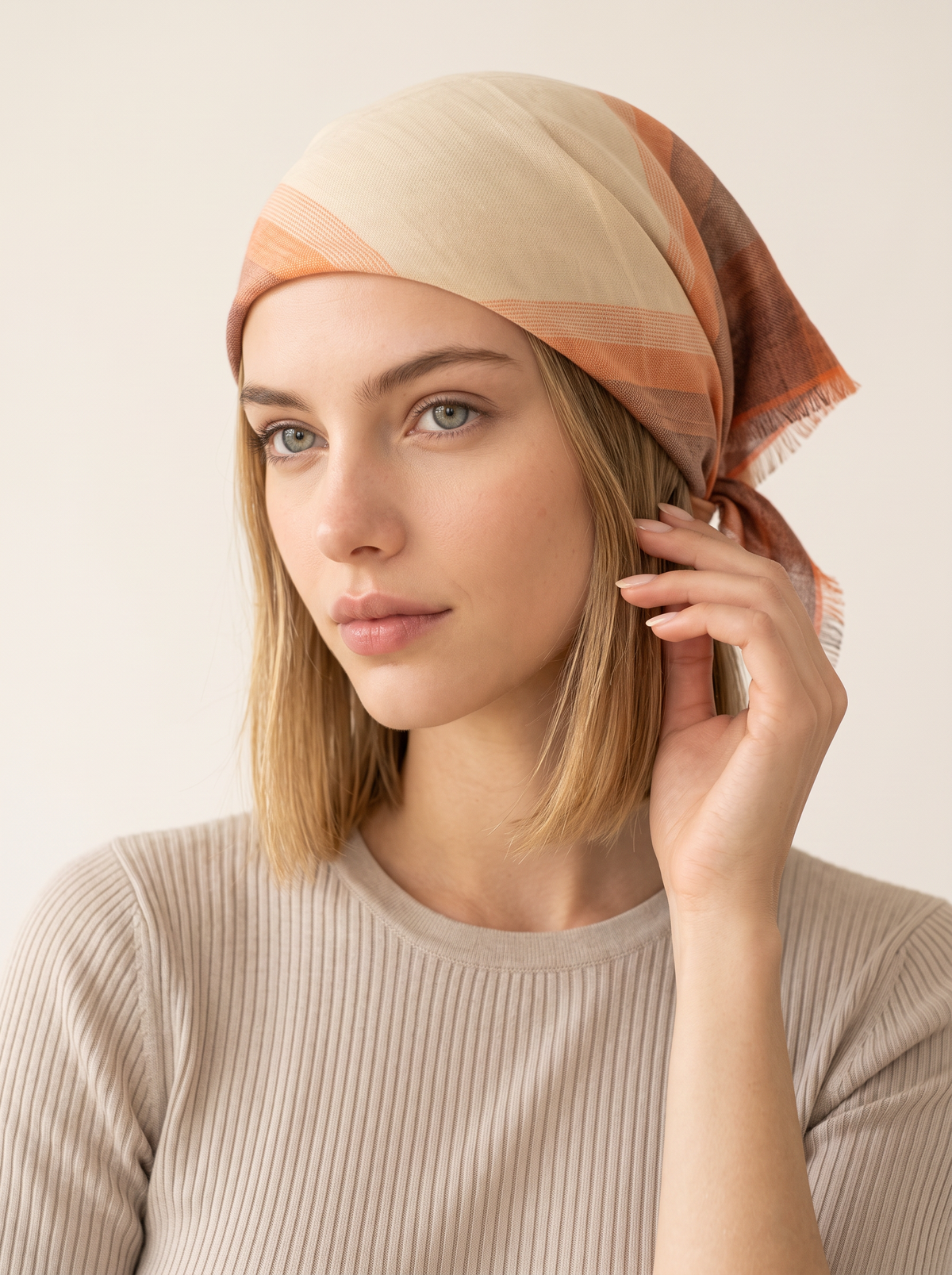 100% Cashmere Square Scarf | Yarn-Dyed Fine Check