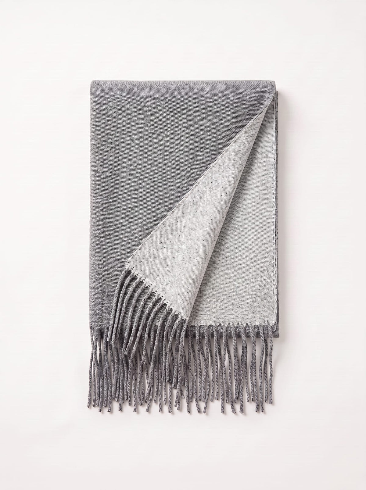 Double-Faced Solid Scarf | Cashmere-Feel Long Fringe Wrap