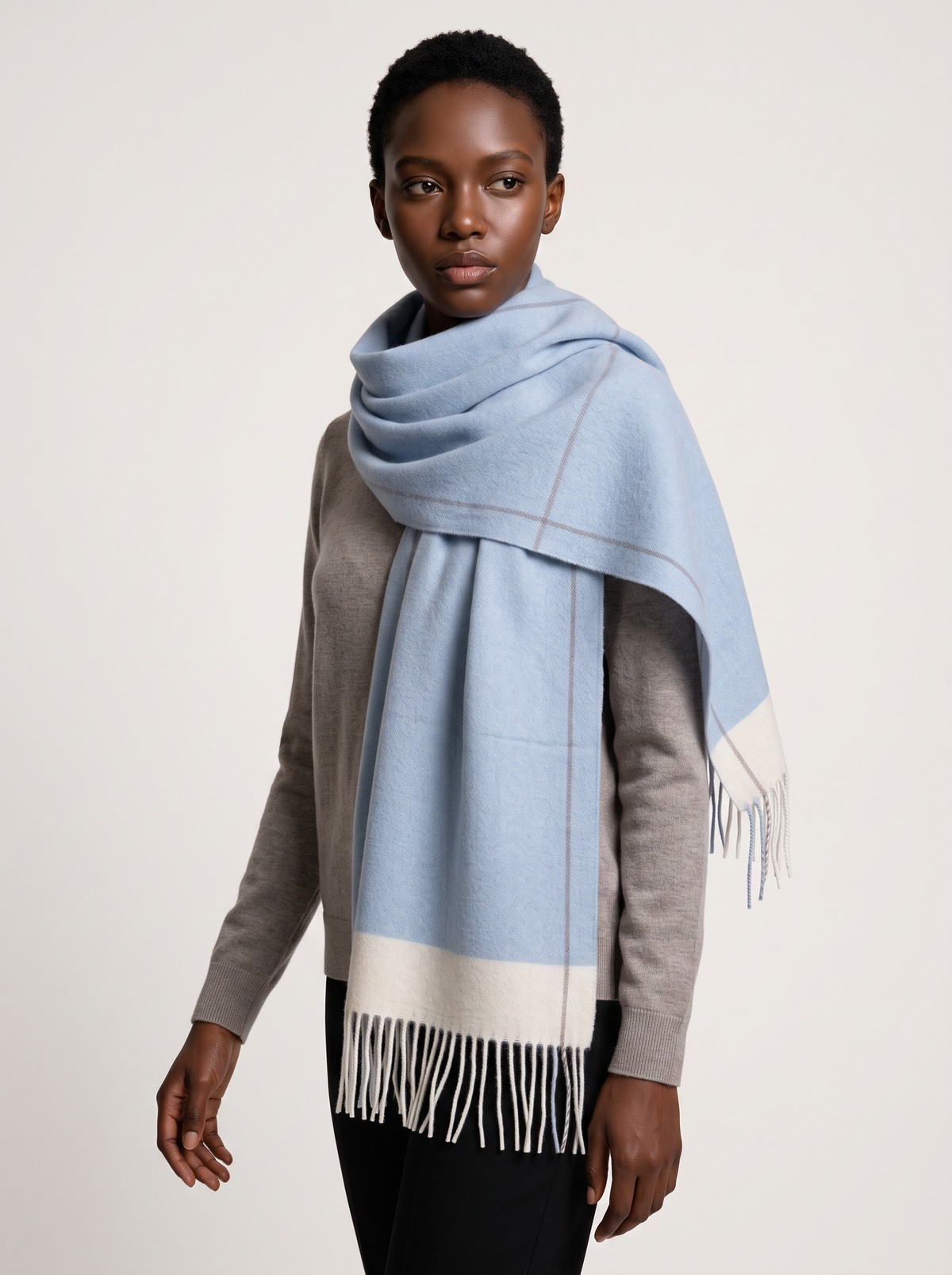 100% Australian Wool Border Scarf