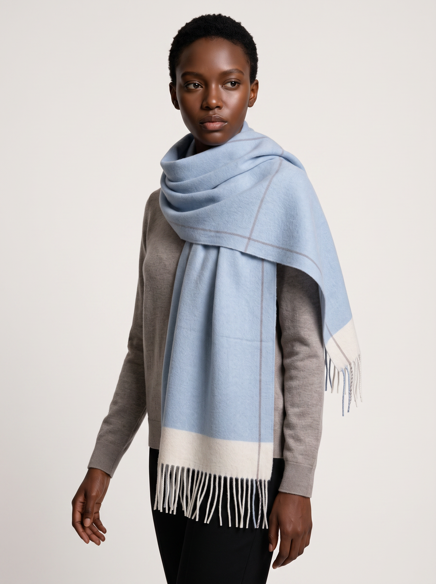 100% Australian Wool Border Scarf