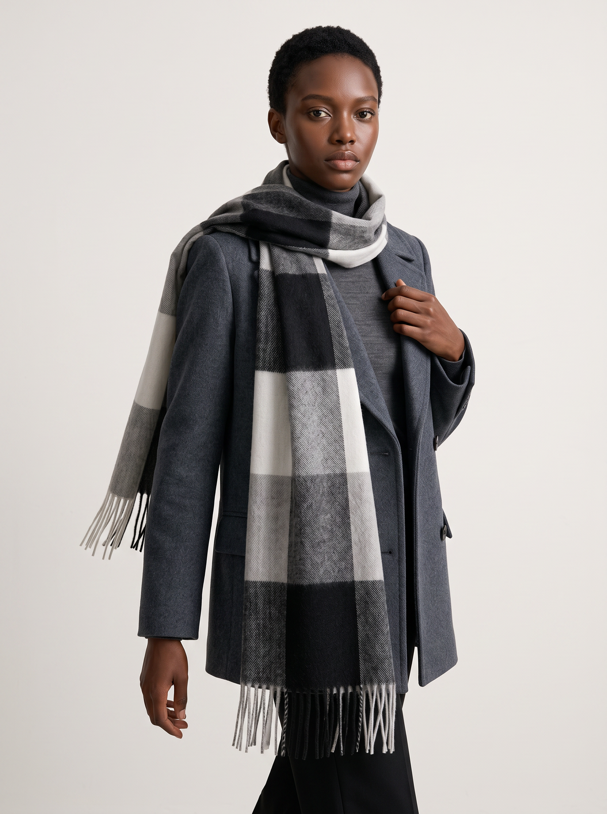 100% Wool Checkerboard Scarf