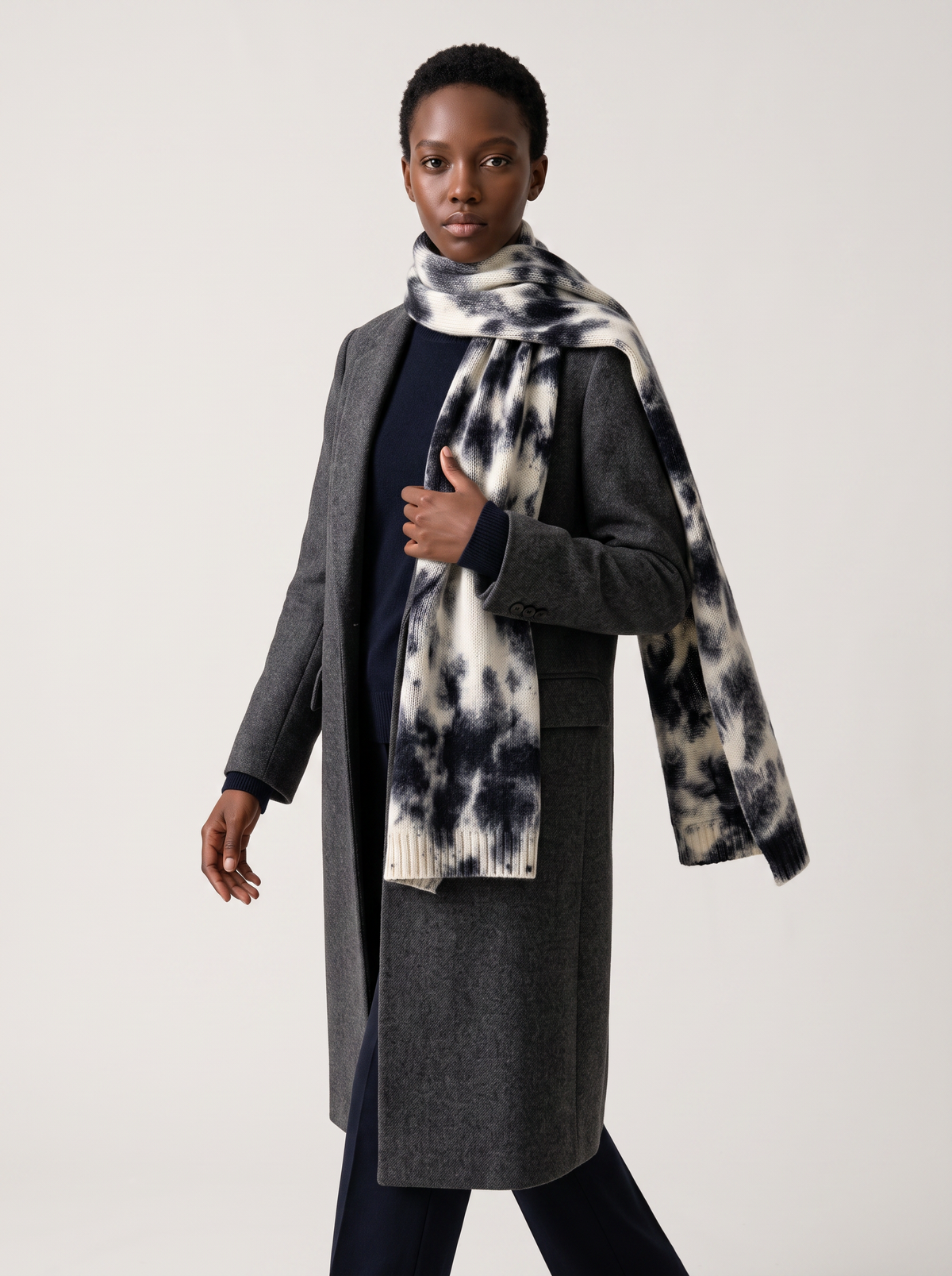100% Wool Ink-Wash Effect Scarf