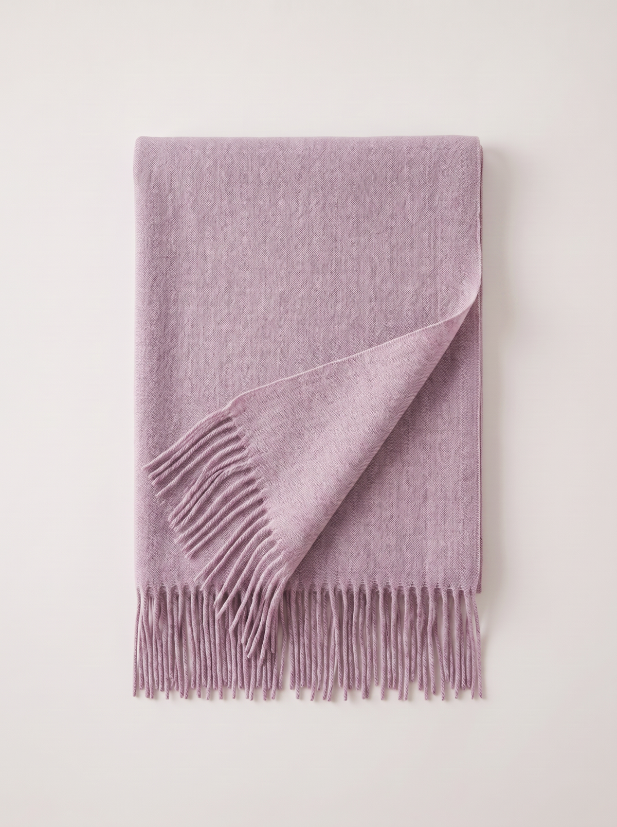 Wool-Blend Oversized Fringed Wrap — Brushed Winter Shawl