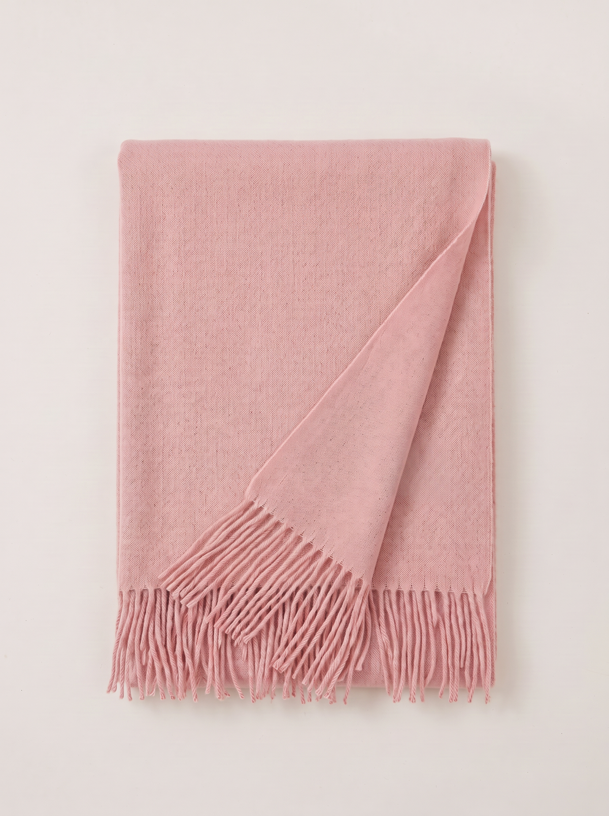 300g Cashmere-Feel Oversized Fringe Scarf | Solid Blanket Wrap