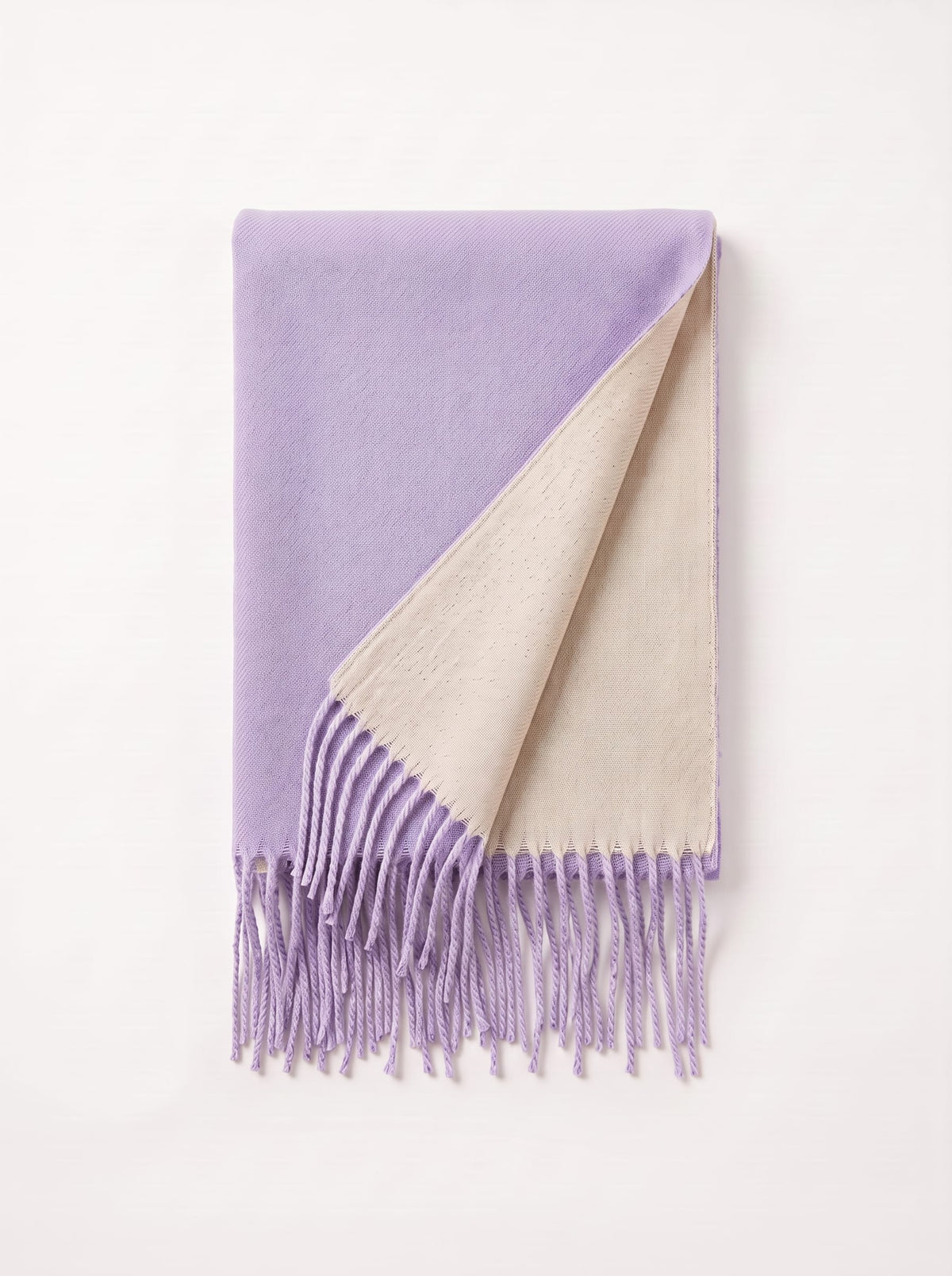 Double-Faced Solid Scarf | Cashmere-Feel Long Fringe Wrap