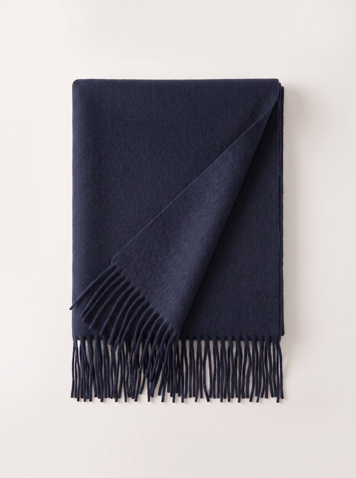 100% Australian Wool Fringed Scarf — Long Solid Wrap